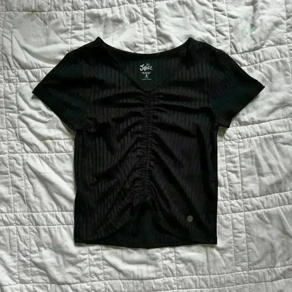 Basic black shirt justice kids girls size 8 back‎ to school fall